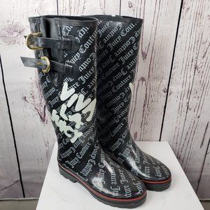 Juicy Couture Rain Boots Viva La Juicy Sz 9 Black